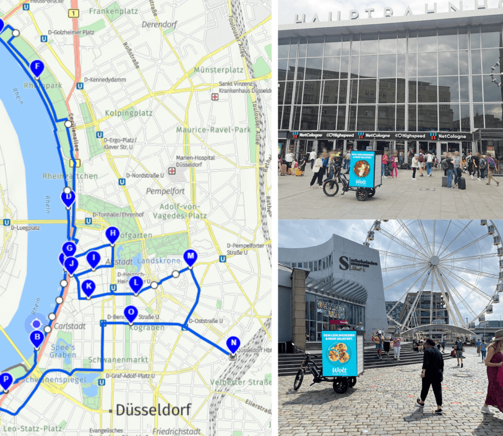 Mobile Außenwerbung in Köln mit Beispielroute